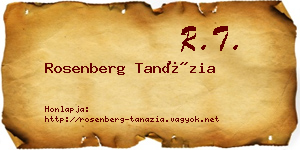 Rosenberg Tanázia névjegykártya
